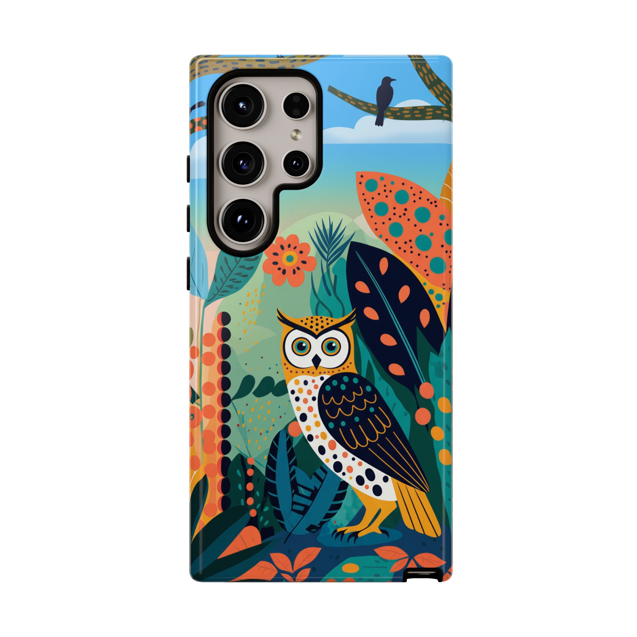 Botanical Forest Colourful Owl Samsung Galaxy Phone Case