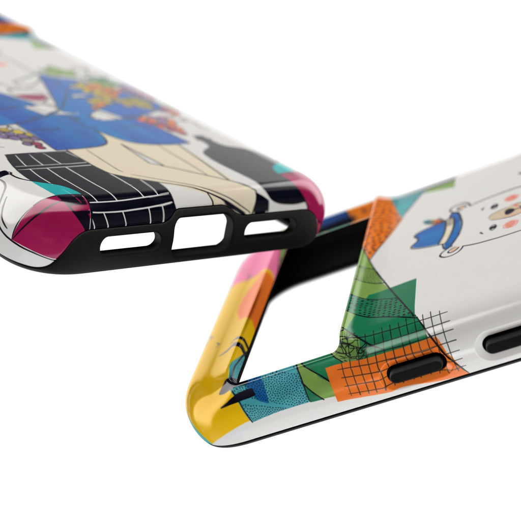 Dapper Polar Bear Wine Lover Illustrated Protective Google Pixel Phone Case