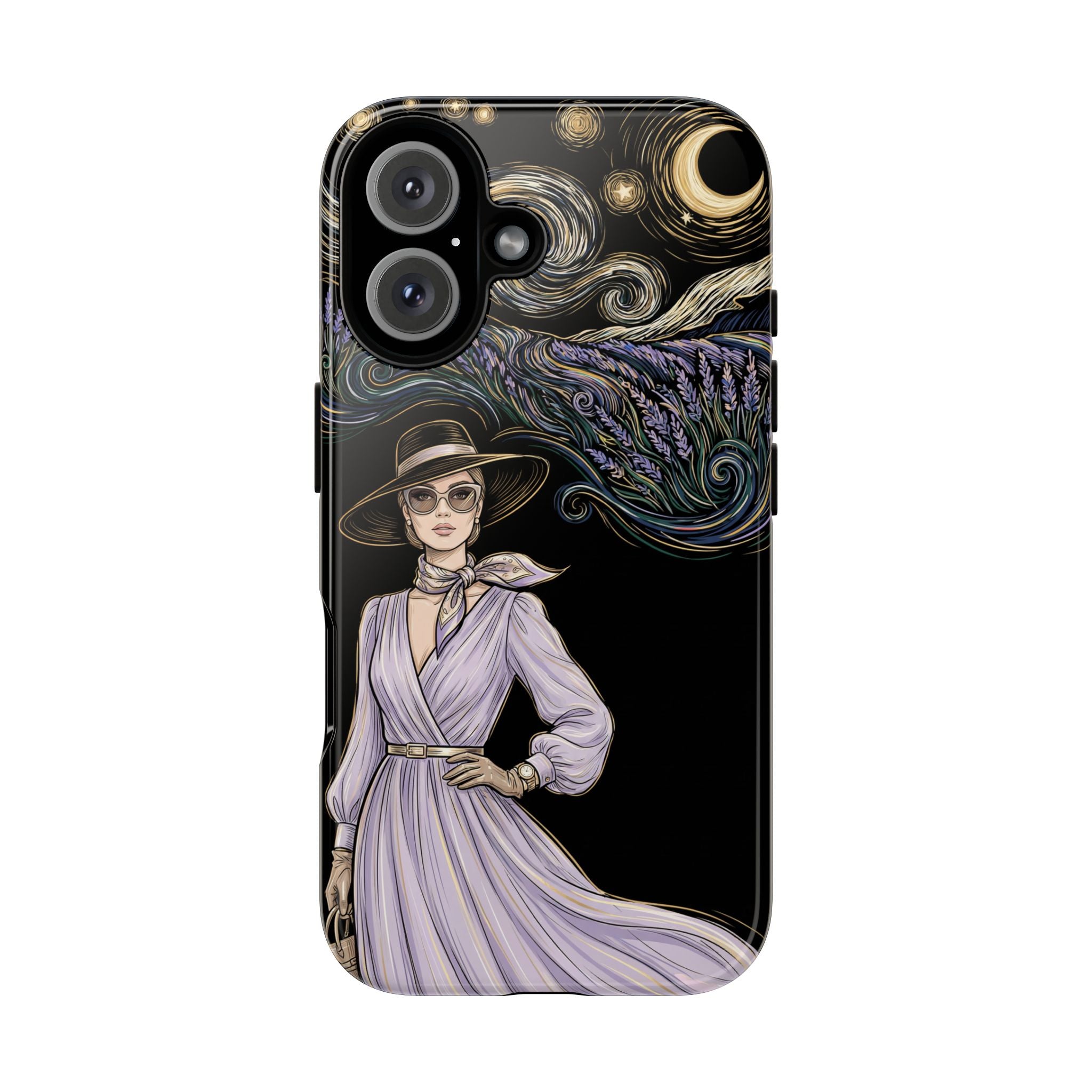Starry Night Lavender Woman iPhone Case | Artistic Protective Tough Case