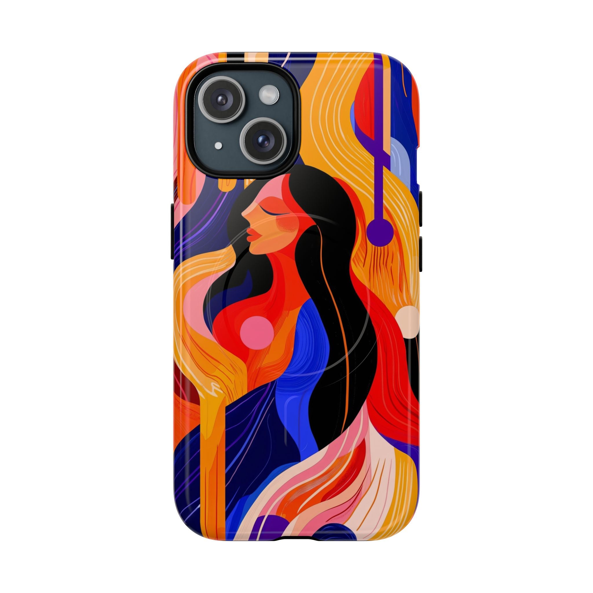 Abstract Colourful Woman MagSafe iPhone Tough Case | Vibrant Artistic