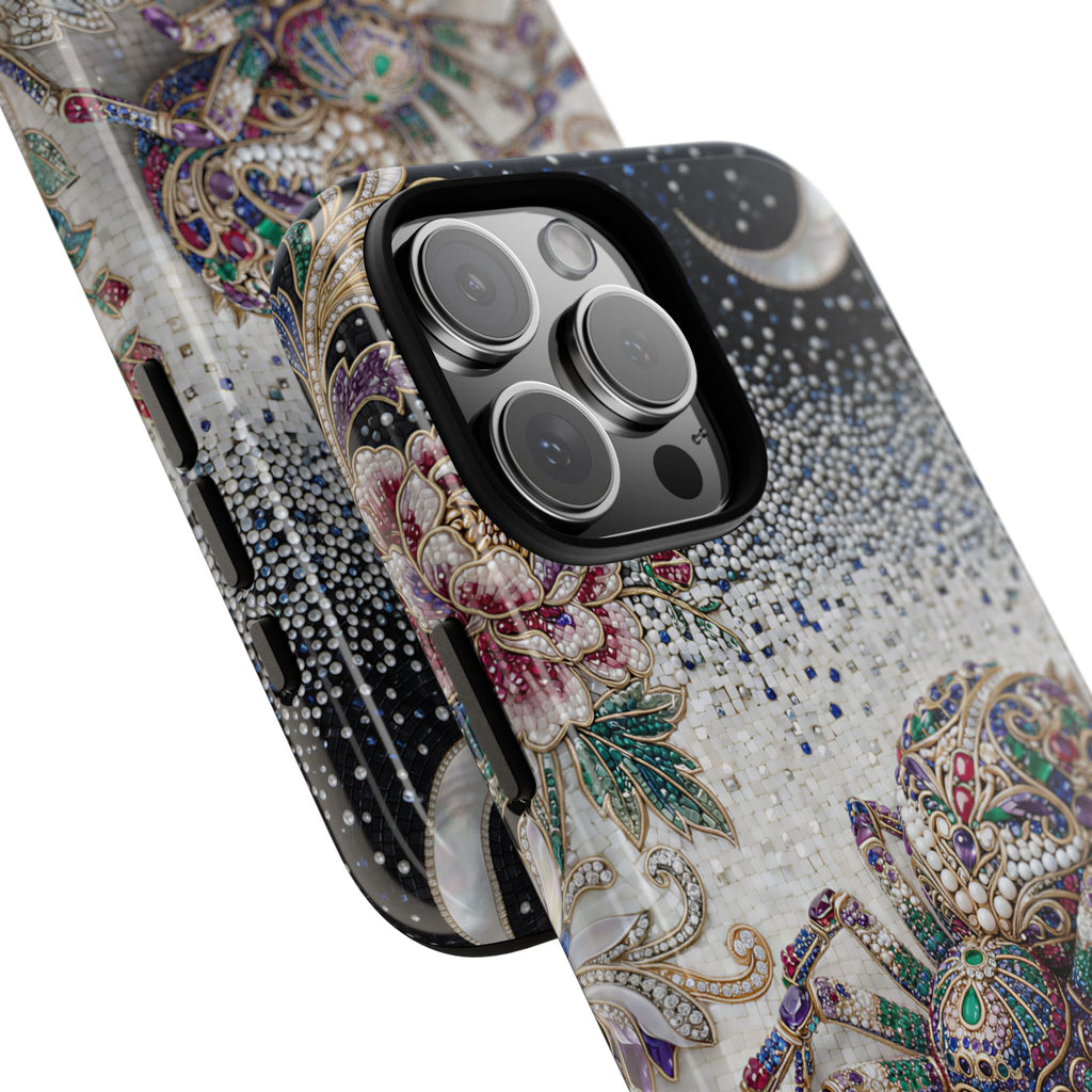 Gemstone Spider Moon iPhone Case | Boho Floral Protective Tough Case