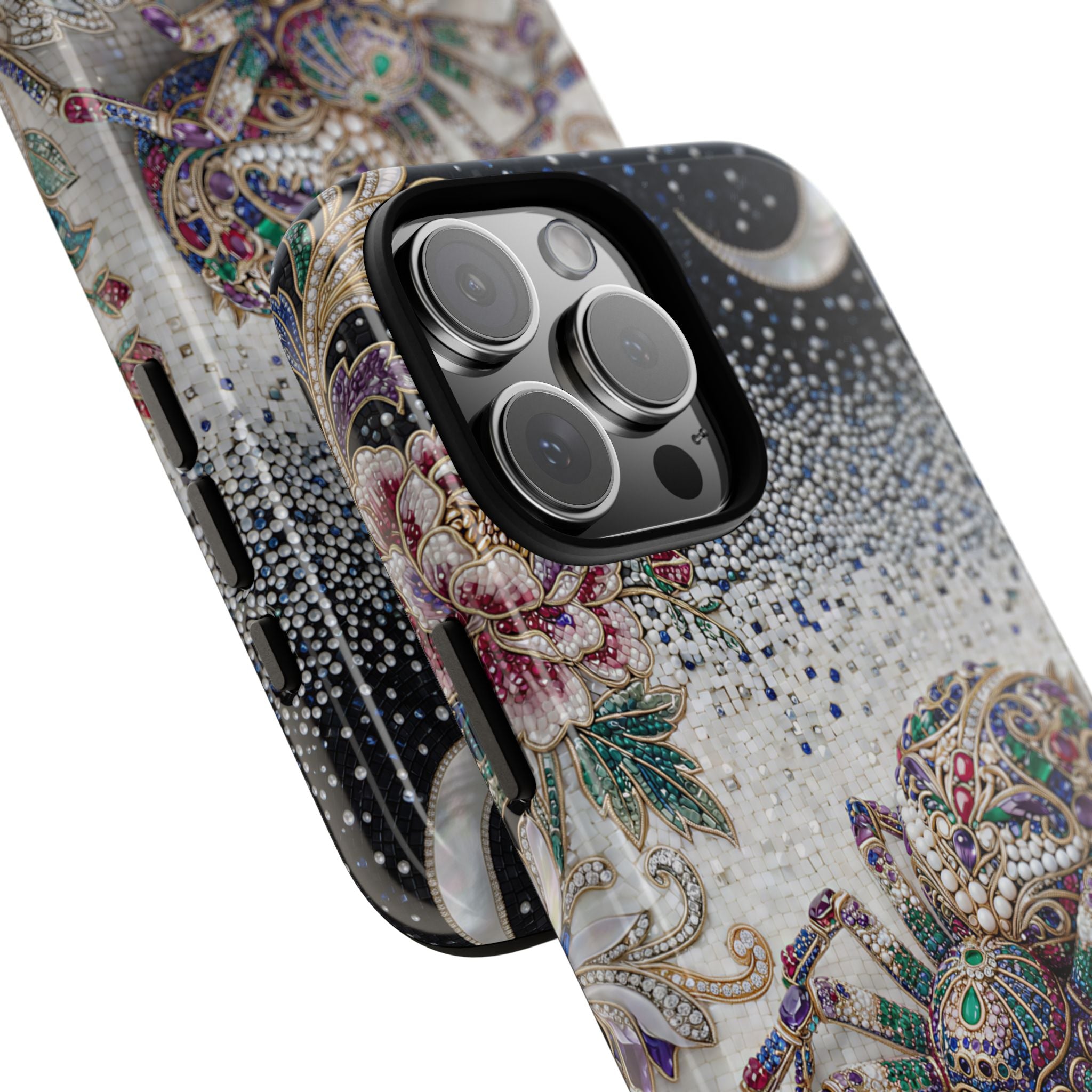 Gemstone Spider Moon iPhone Case | Boho Floral Protective Tough Case