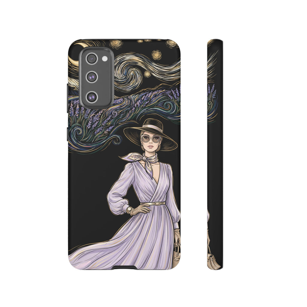 Starry Night Lavender Woman Samsung Galaxy Phone Case | Artistic Protective Tough Case