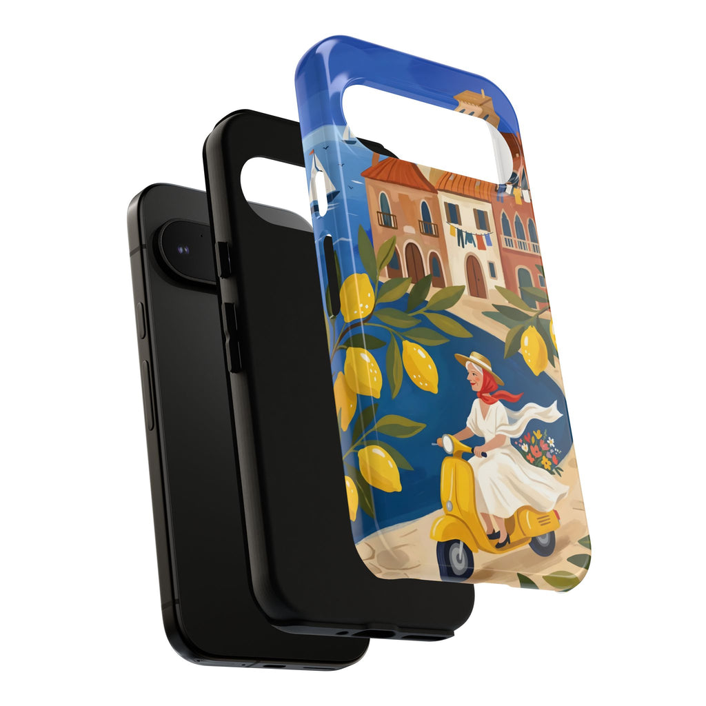 Lemon Coast Scooter Google Pixel Phone Case | Mediterranean Vespa Travel Design