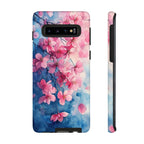 Floral Cherry Blossom Samsung Galaxy Case | Pink Blue Watercolour