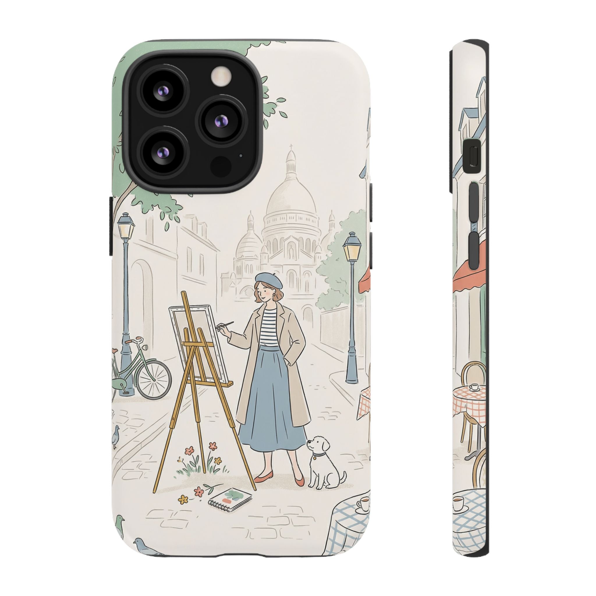 Artist in Paris iPhone Case | Vintage Painter Street Scene Protective Cover