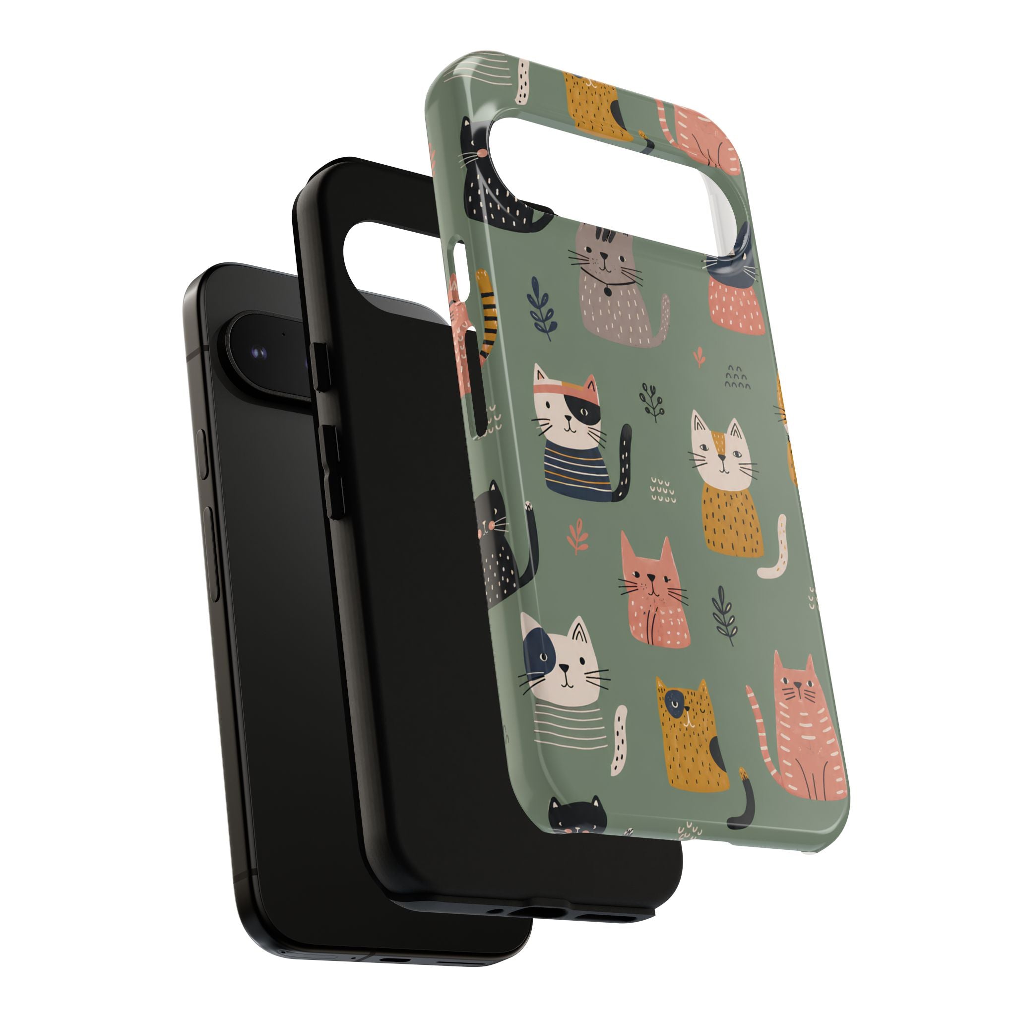 Cute Cat Google Pixel Phone Case | Whimsical Cat Pattern Cover