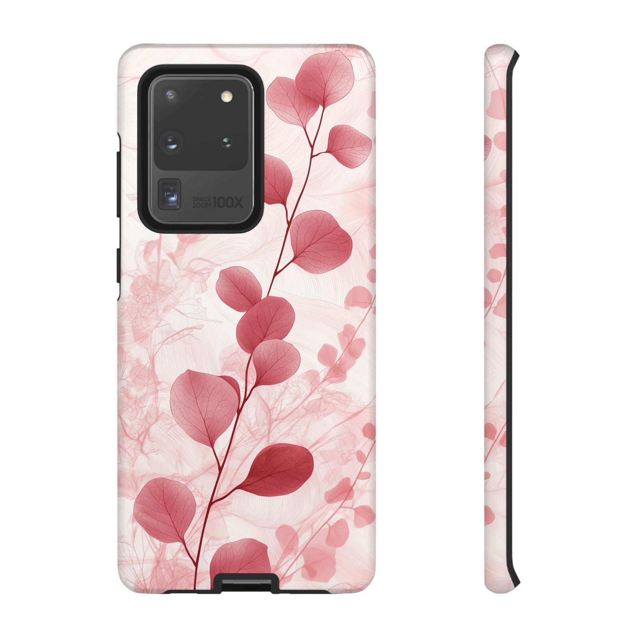 Pink Botanical Floral Eucalyptus Samsung Galaxy Phone Case