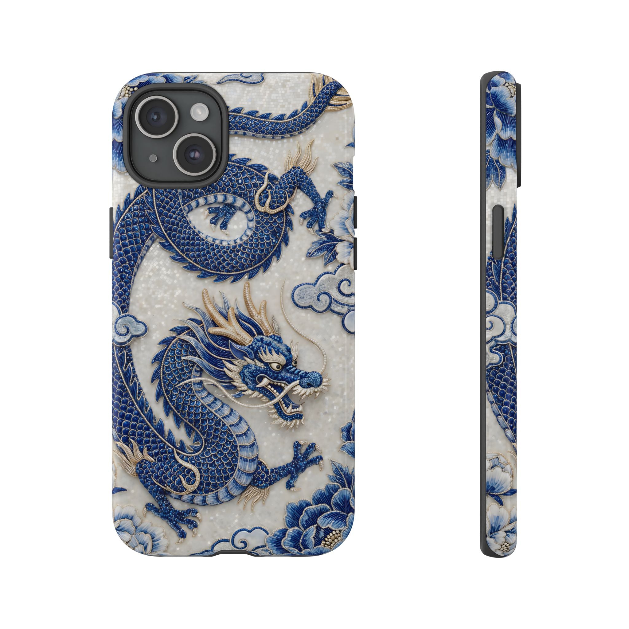 Asian Zodiac Dragon iPhone Case V2 | Blue & White Porcelain Luxury Protective Case | Year of the Dragon Gift