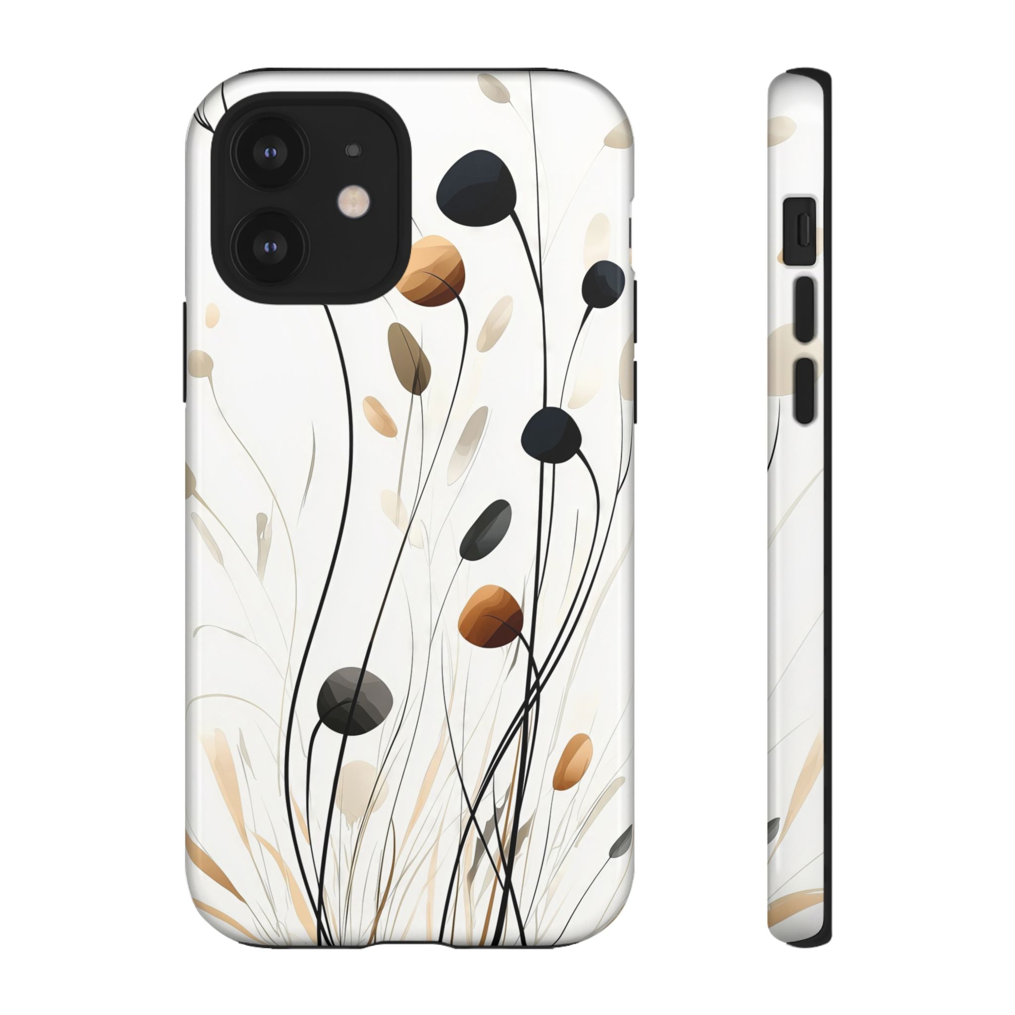 Floral Breeze Tough iPhone Case | Minimal Neutral Botanical Design