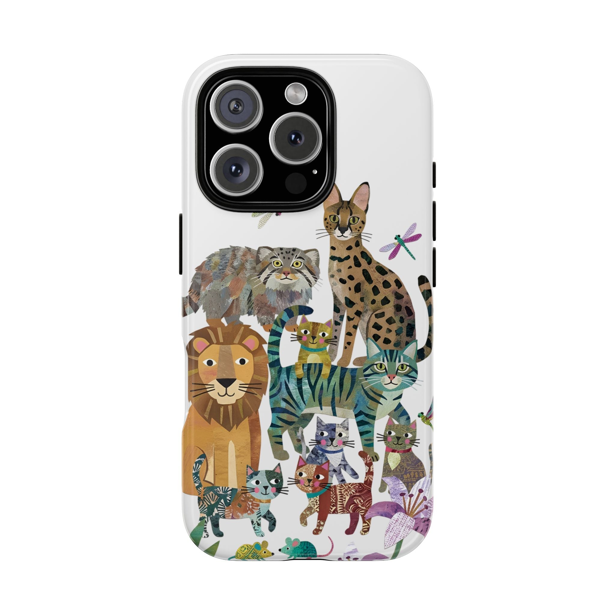 Cute Jungle Cats iPhone Case | Colorful Animal Safari Protective Case