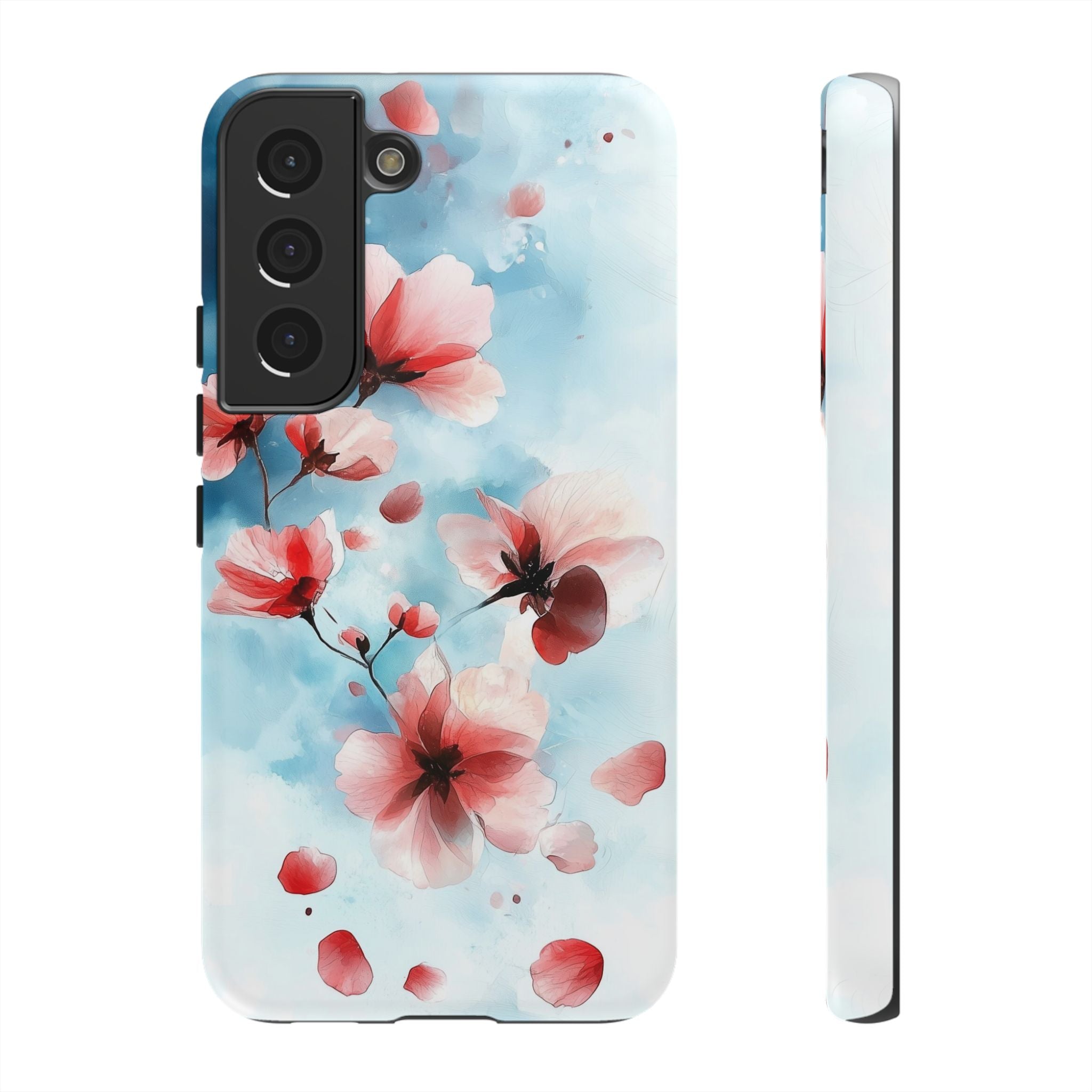 Floral Cherry Blossom Samsung Galaxy Case | Pastel Pink Blue