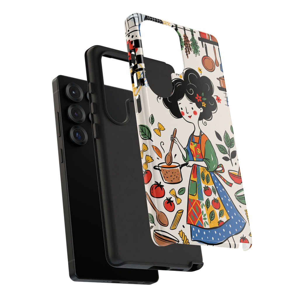 Whimsical Chef Kitchen Illustration Samsung Galaxy Phone Case