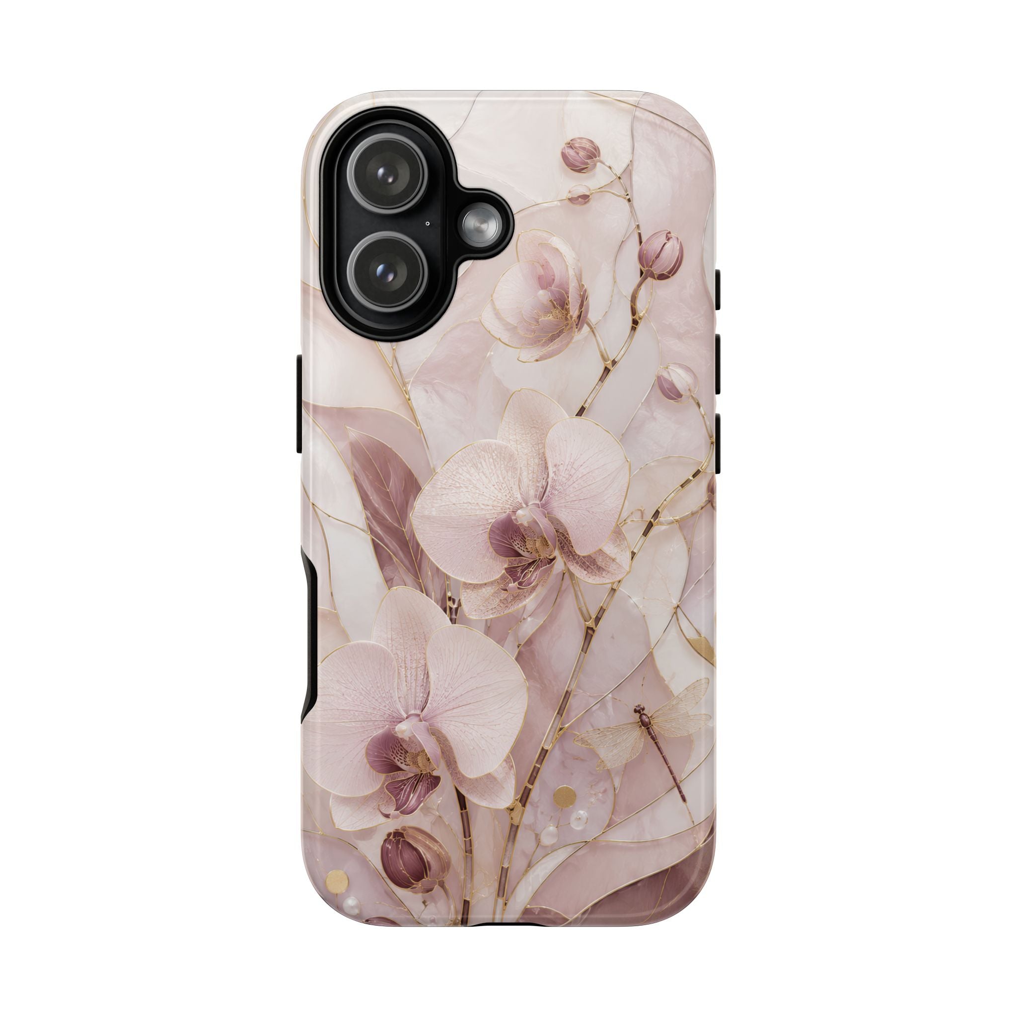 Stained Glass Orchid iPhone Case | Pink Floral Protective Case
