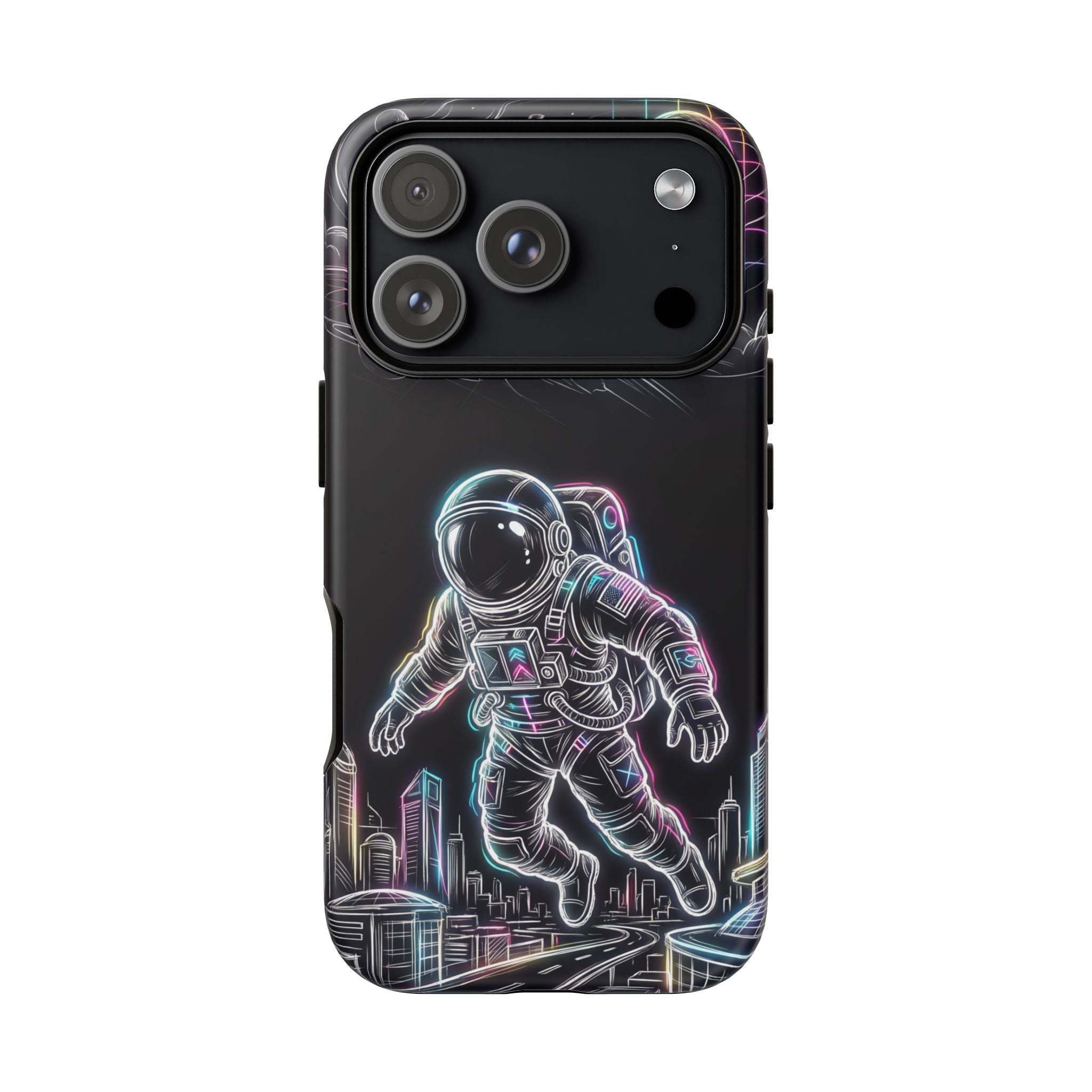 Space Explorer Astronaut Neon iPhone Case