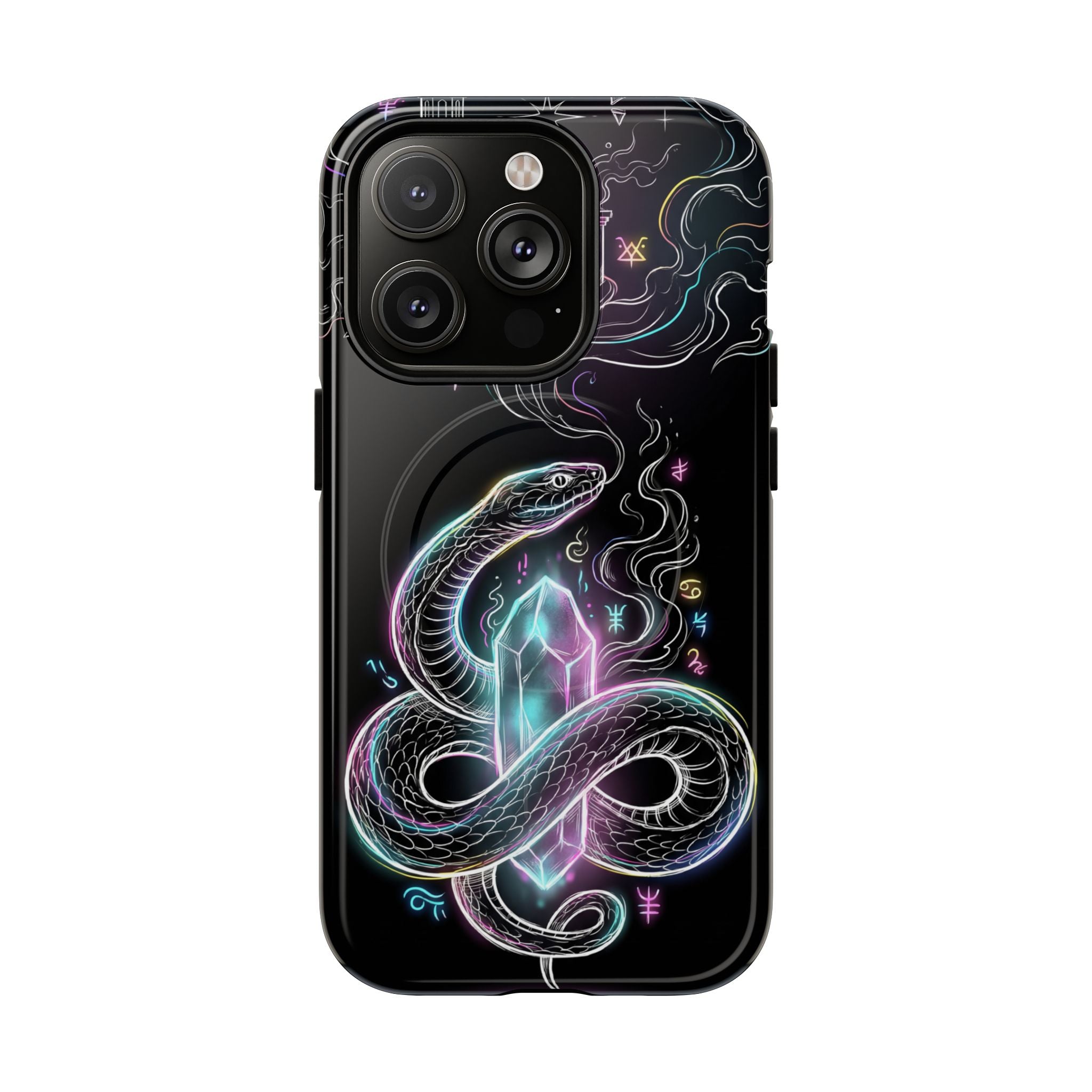 Neon Occult Mystic Snake Crystal MagSafe iPhone Case