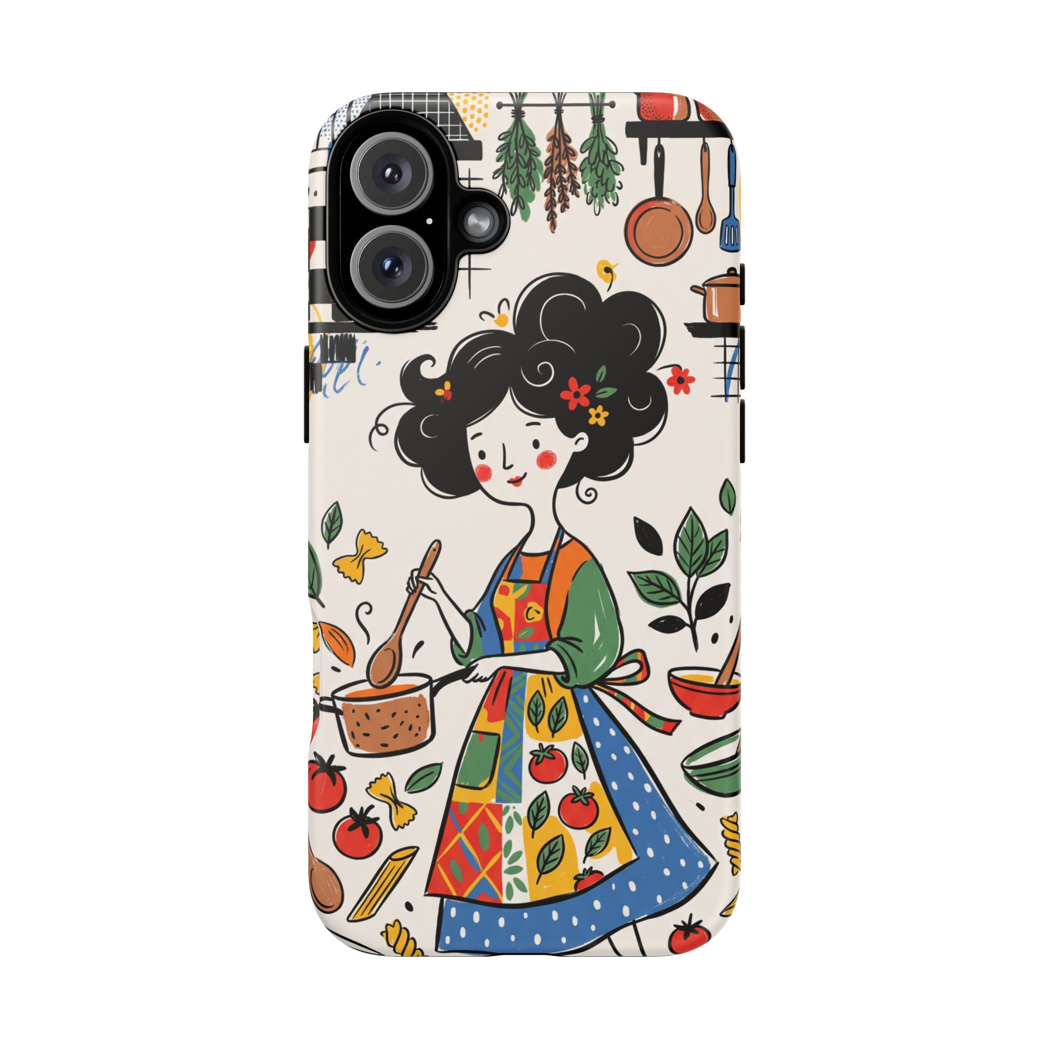 Whimsical Chef Kitchen Illustration iPhone Case