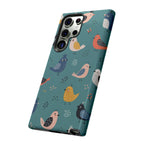 Colorful Bird Samsung Galaxy Phone Case | Cute Bird Pattern Cover