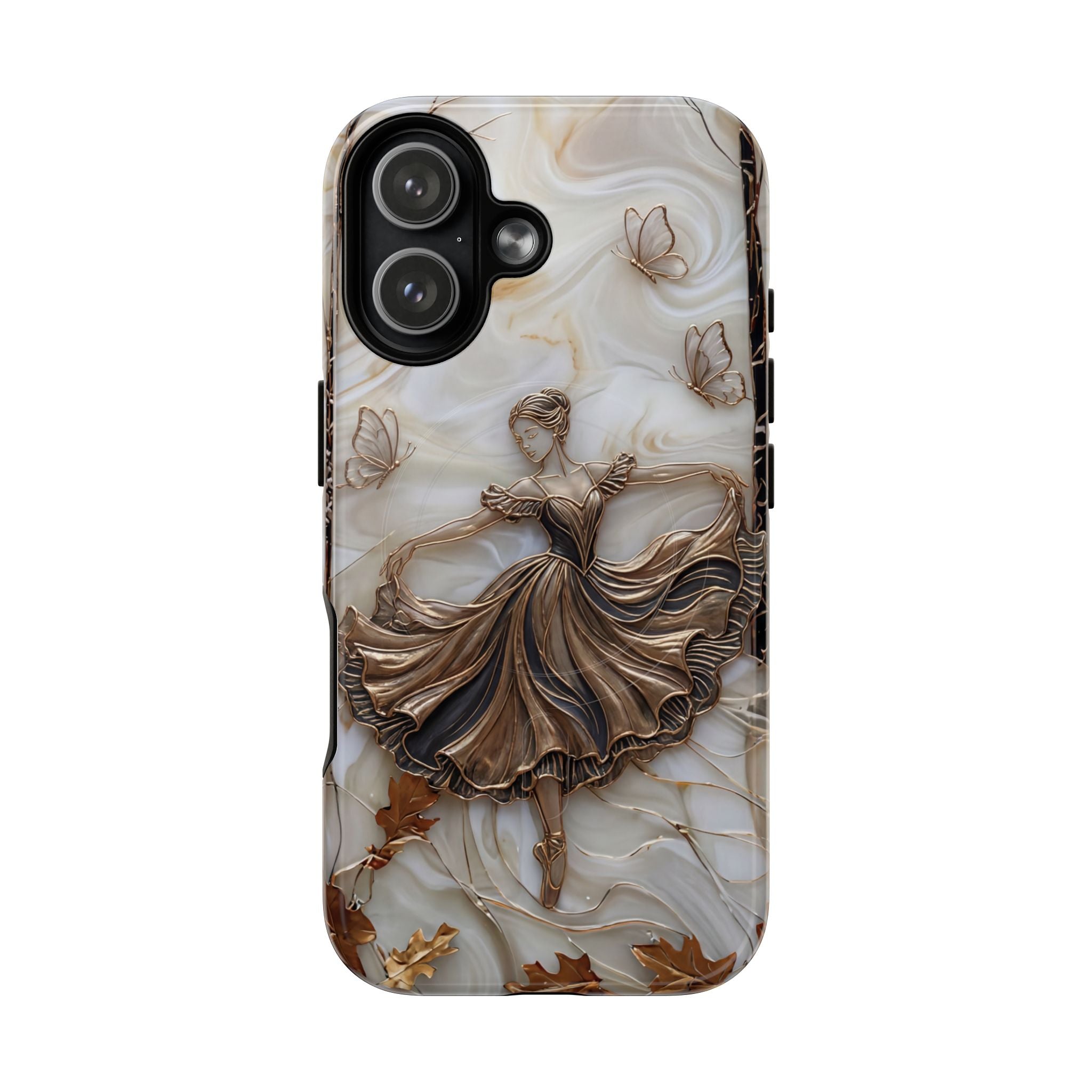 Ballet Dancer Tough MagSafe iPhone Case — Elegant Swirl Art Protective Cover