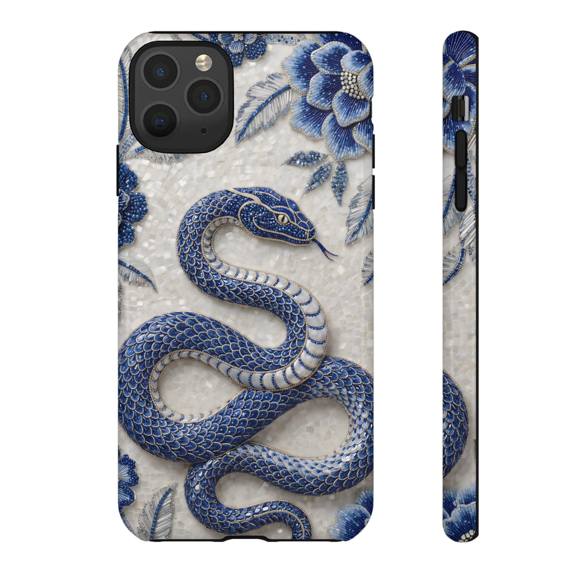 Asian Zodiac Snake iPhone Case | Blue & White Porcelain Slim Shockproof Case | Year of the Snake