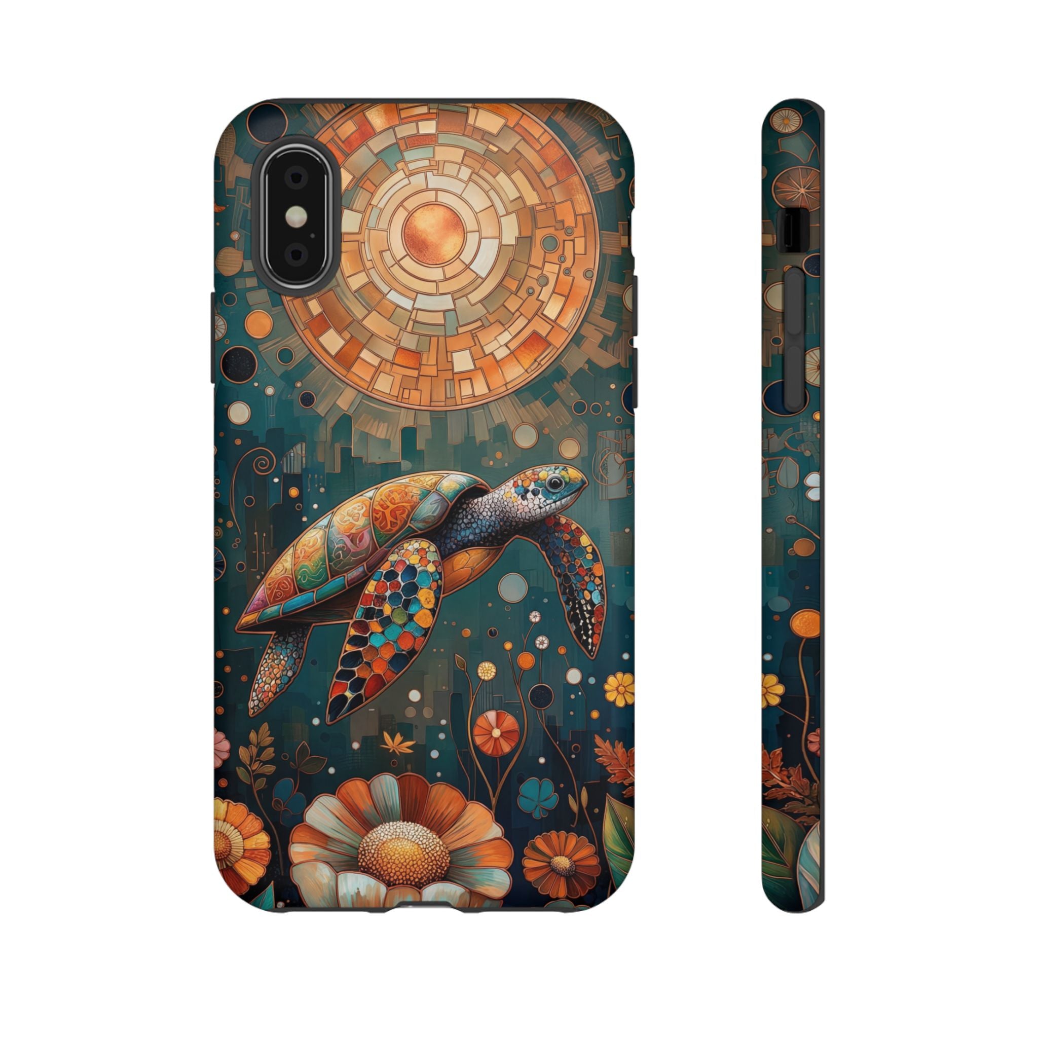 Sea Turtle Mosaic iPhone Case | Artistic Ocean Nature Protective Cover