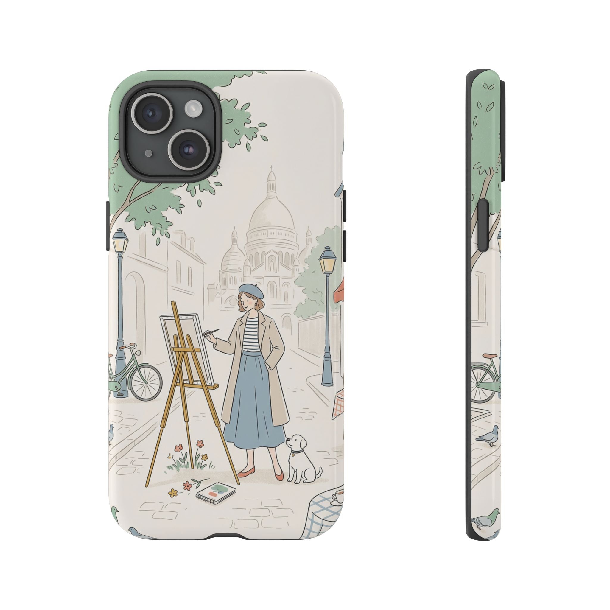 Artist in Paris iPhone Case | Vintage Painter Street Scene Protective Cover