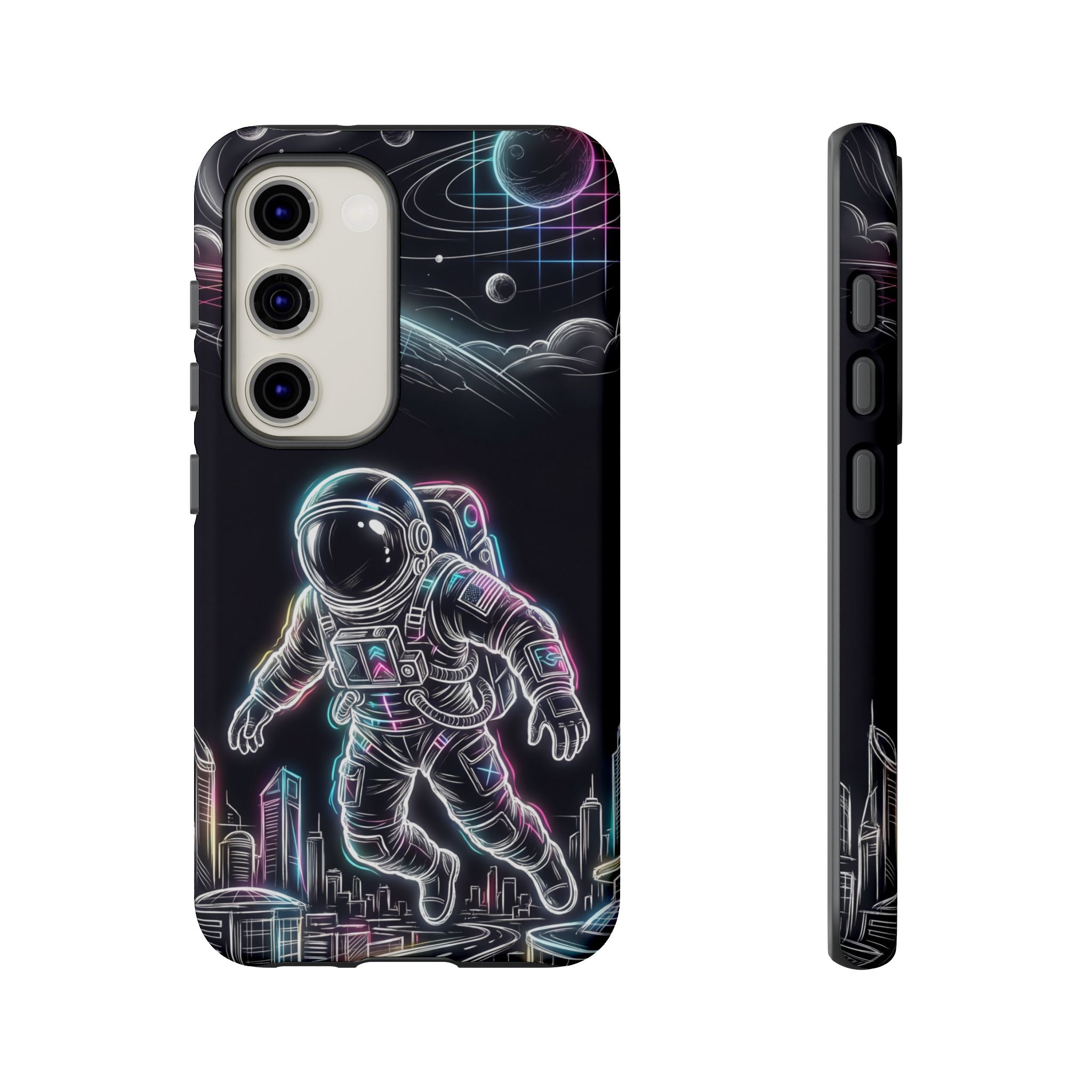 Space Explorer Astronaut Neon Samsung Galaxy Phone Case
