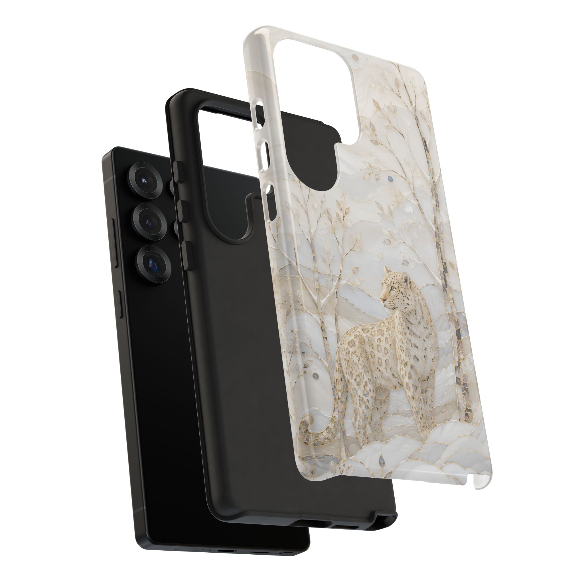 Snow Leopard Samsung Galaxy Phone Case | Winter Forest Phone Case