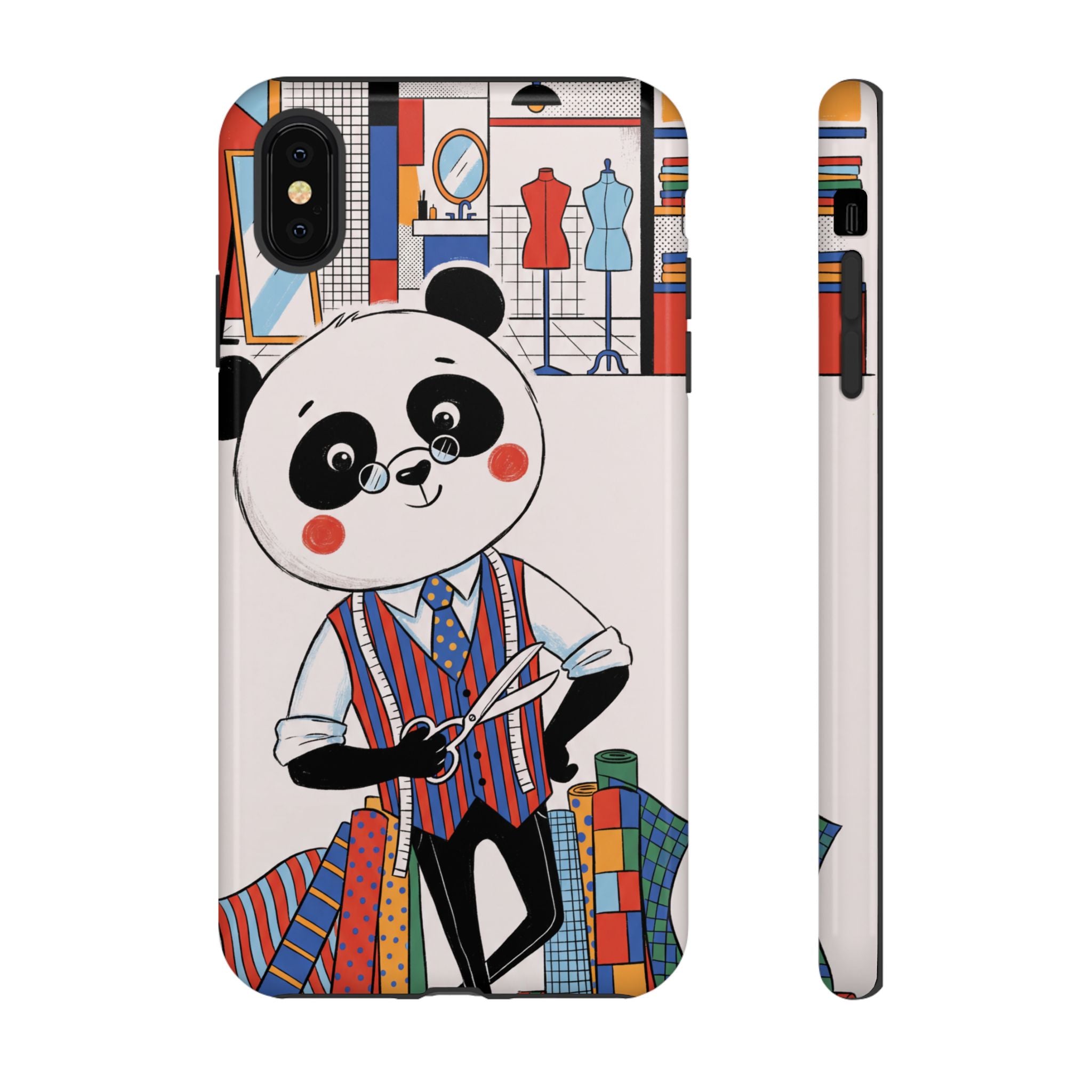 Panda Tailor iPhone Case | Cute Seamstress Cartoon