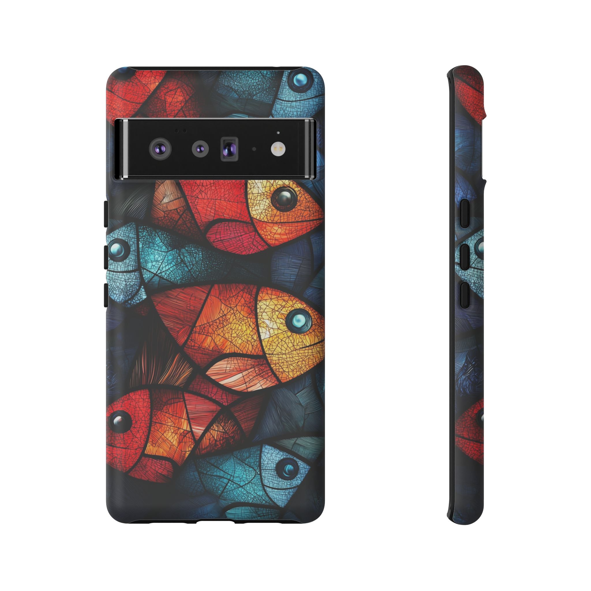 Fish Mosaic Tough Google Pixel Case — Colourful Artistic Fish Pattern