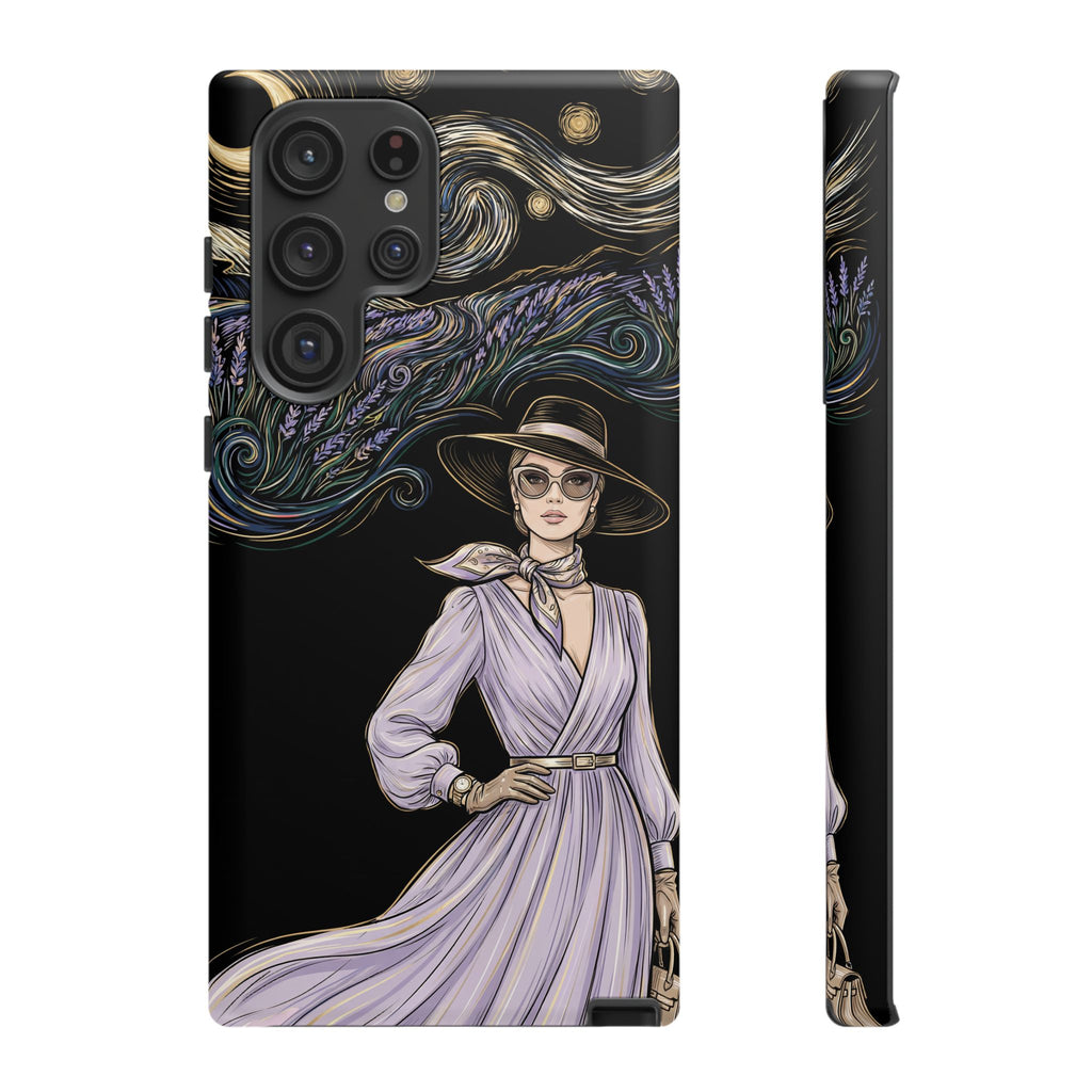 Starry Night Lavender Woman Samsung Galaxy Phone Case | Artistic Protective Tough Case