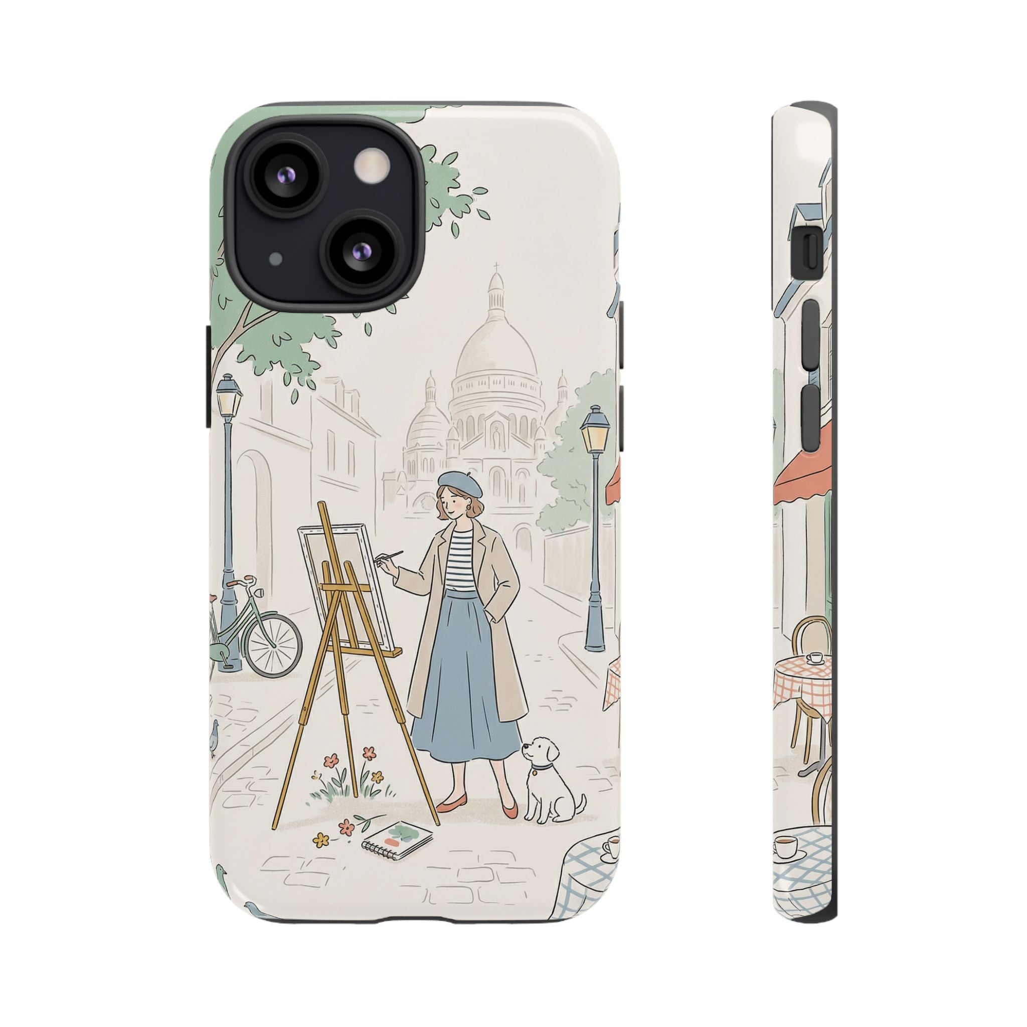 Artist in Paris iPhone Case | Vintage Painter Street Scene Protective Cover