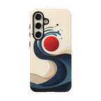 Abstract Wave Samsung Galaxy Case | Red Sun Ocean Art