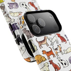 Custodia per telefono MagSafe resistente con motivo di cani carini