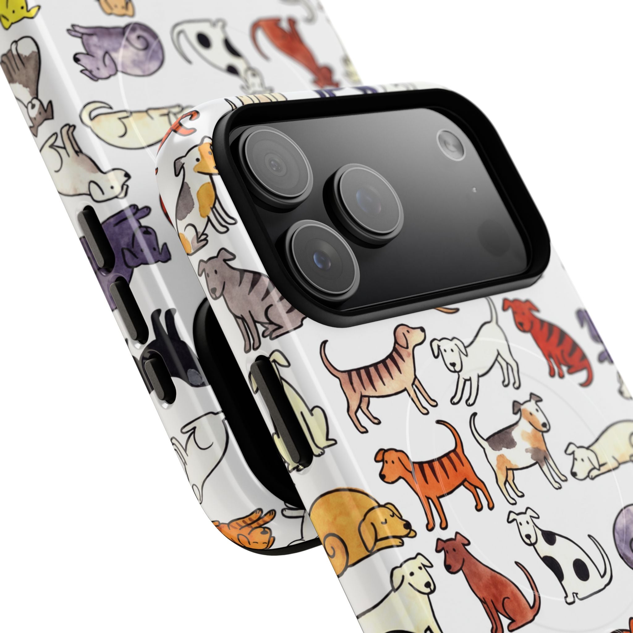 Custodia per telefono MagSafe resistente con motivo di cani carini