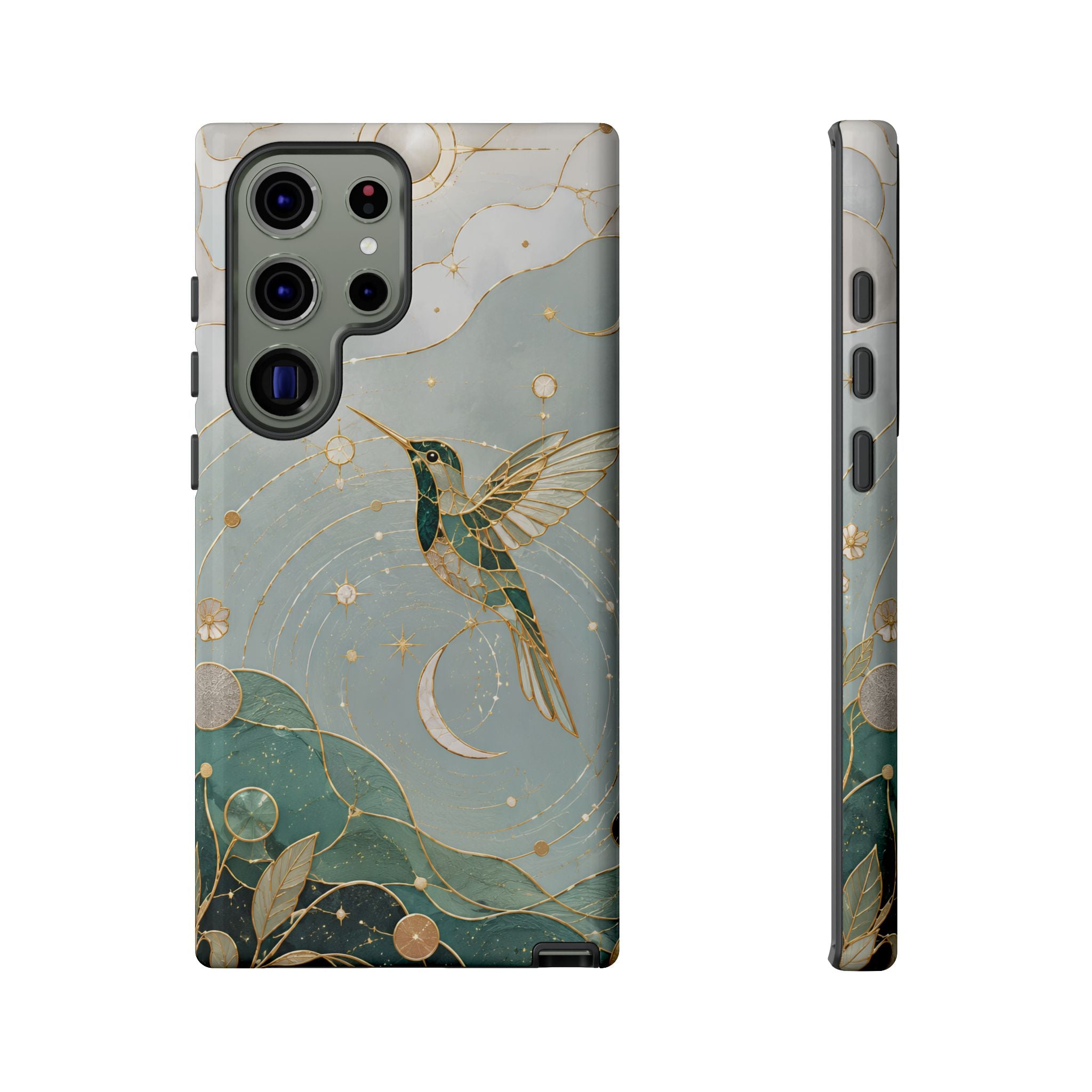 Celestial Hummingbird Samsu8ng Galaxy Phone Case | Moon & Bird Phone Case