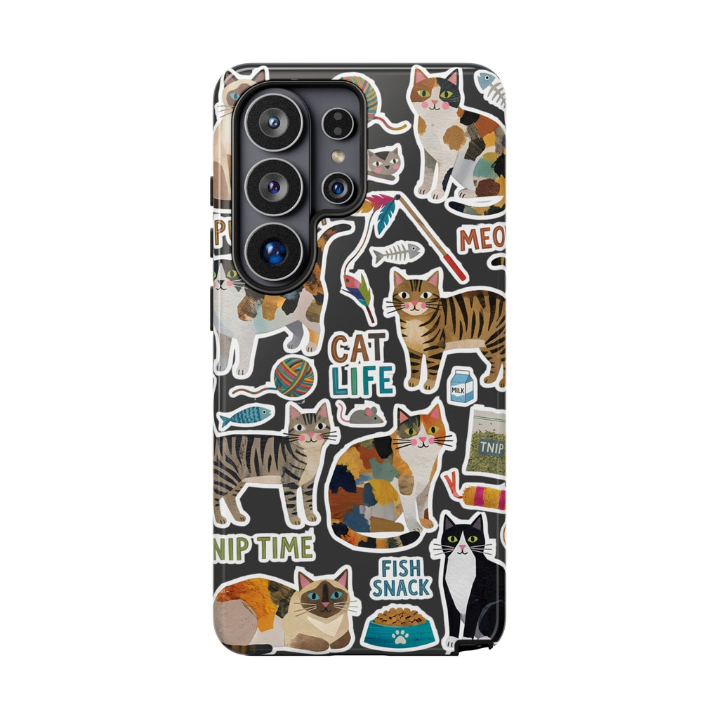 Cute Cats Sticker Tough Samsung Galaxy Phone Case