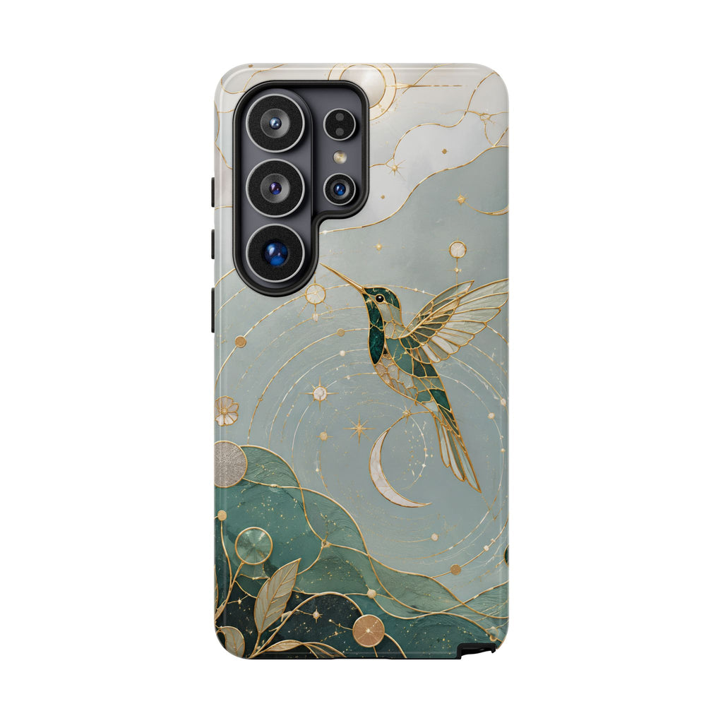 Celestial Hummingbird Samsu8ng Galaxy Phone Case | Moon & Bird Phone Case