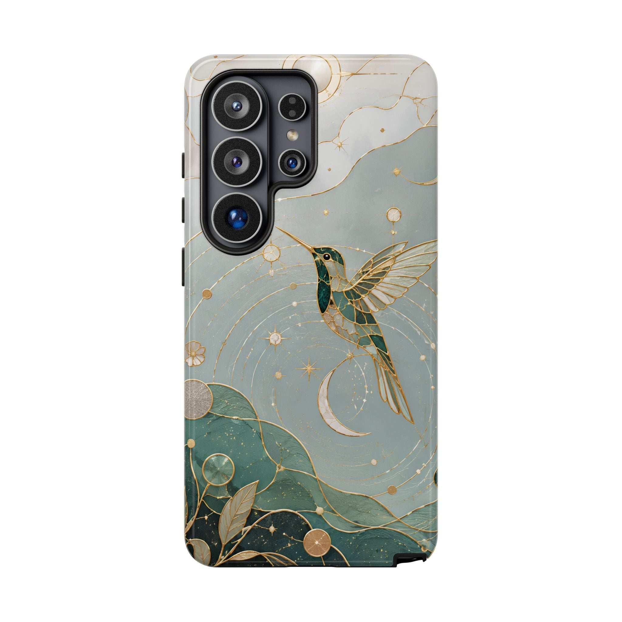 Celestial Hummingbird Samsu8ng Galaxy Phone Case | Moon & Bird Phone Case