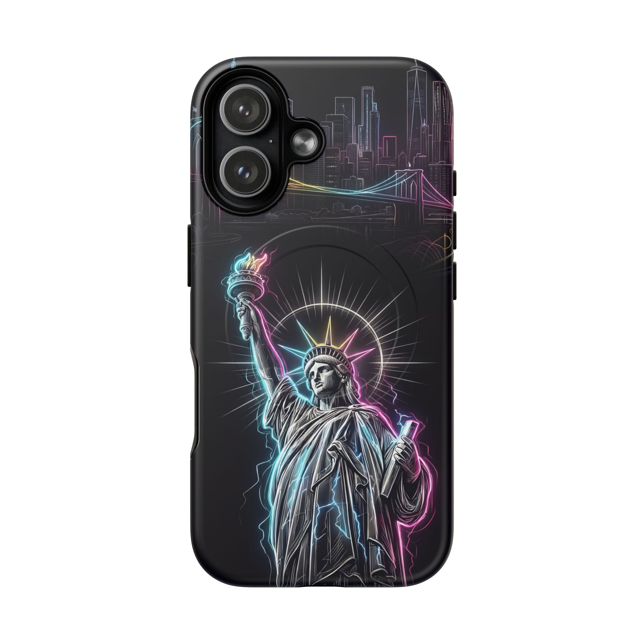 Neon Statue of Liberty Tough MagSafe iPhone Case