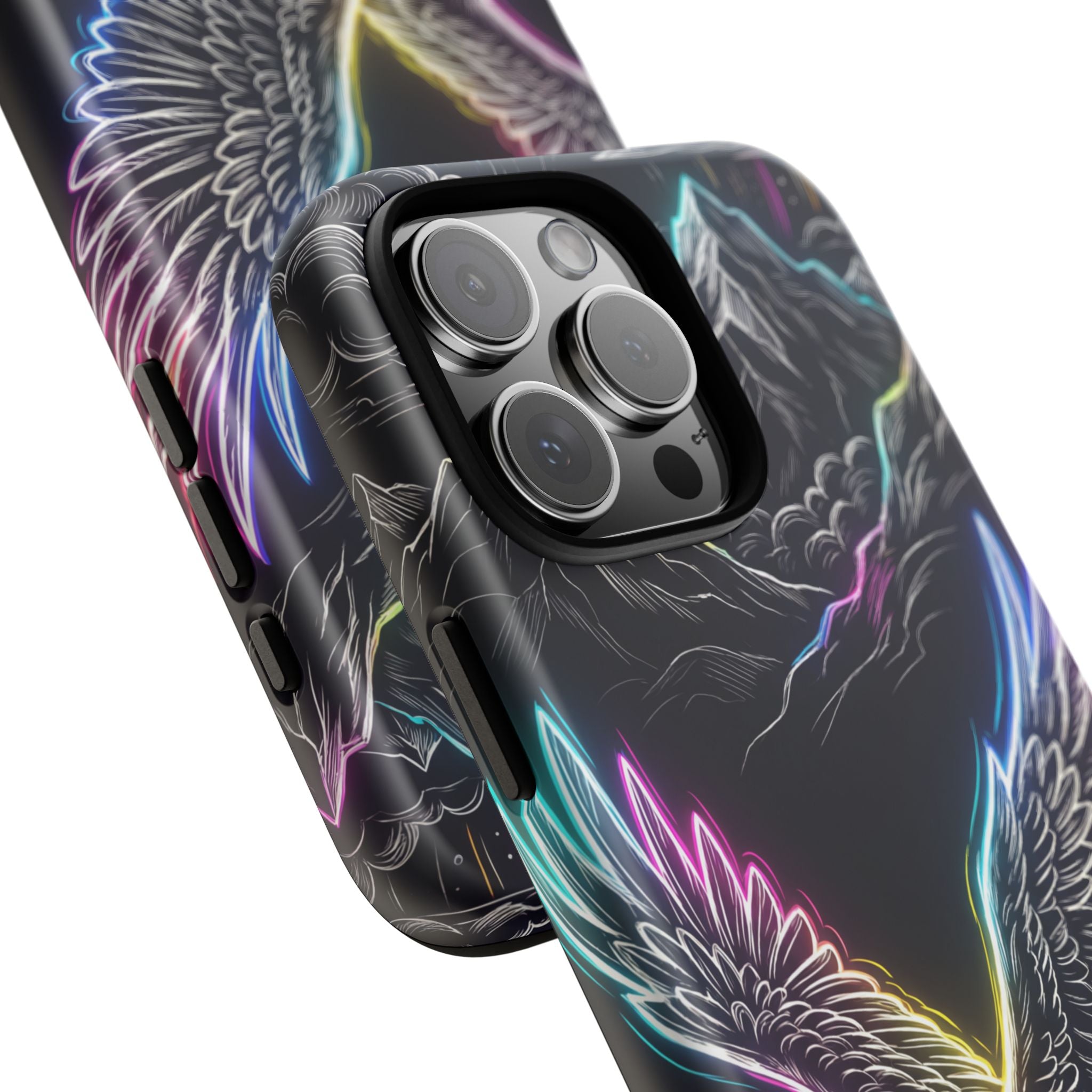 Cover per iPhone Neon Eagle con Design Montagna