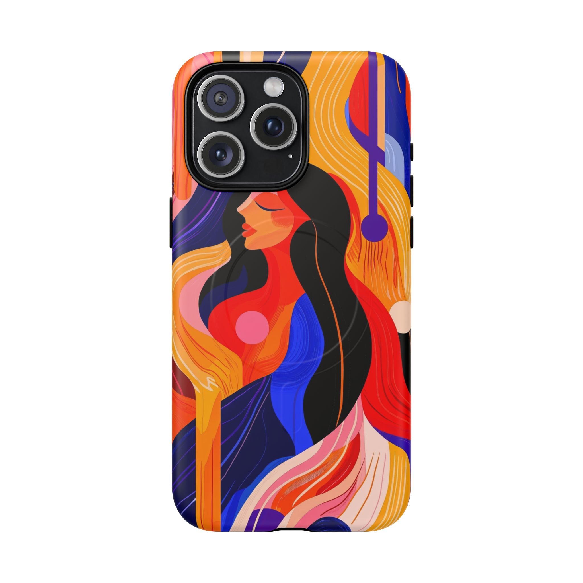 Abstract Colourful Woman MagSafe iPhone Tough Case | Vibrant Artistic