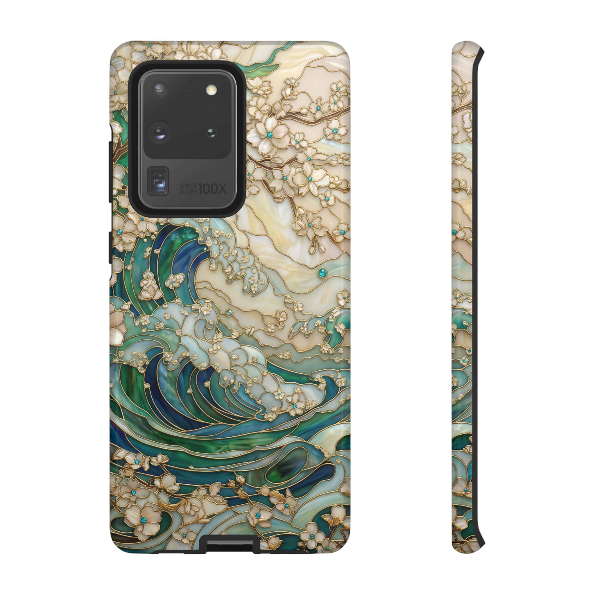 Elegant Ocean Wave Floral Art Samsung Galaxy Case