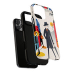 Retro Gentleman in Cityscape Illustration iPhone Case
