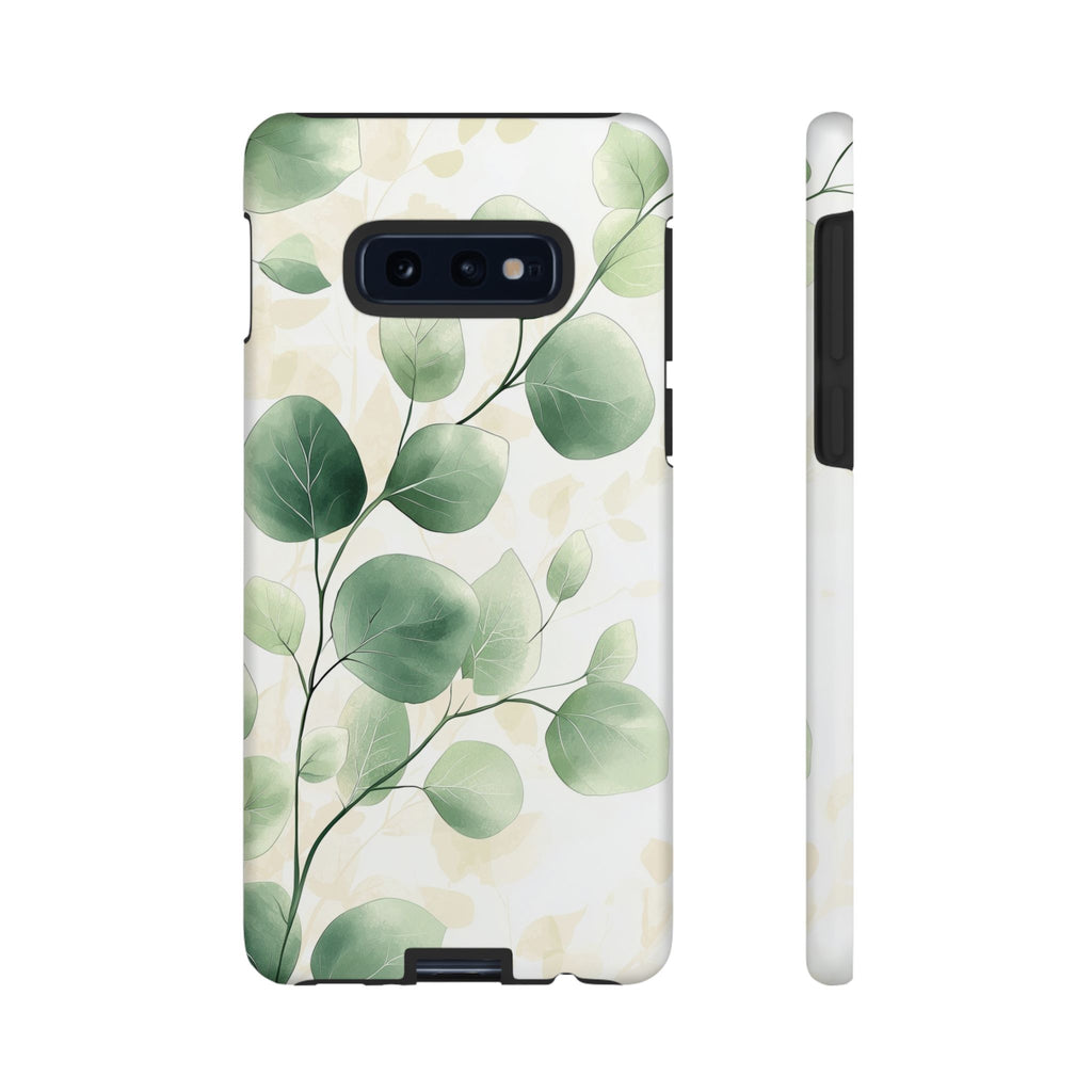 Botanical Eucalyptus Tough Samsung Galaxy Phone Case | Green Watercolour Leaf
