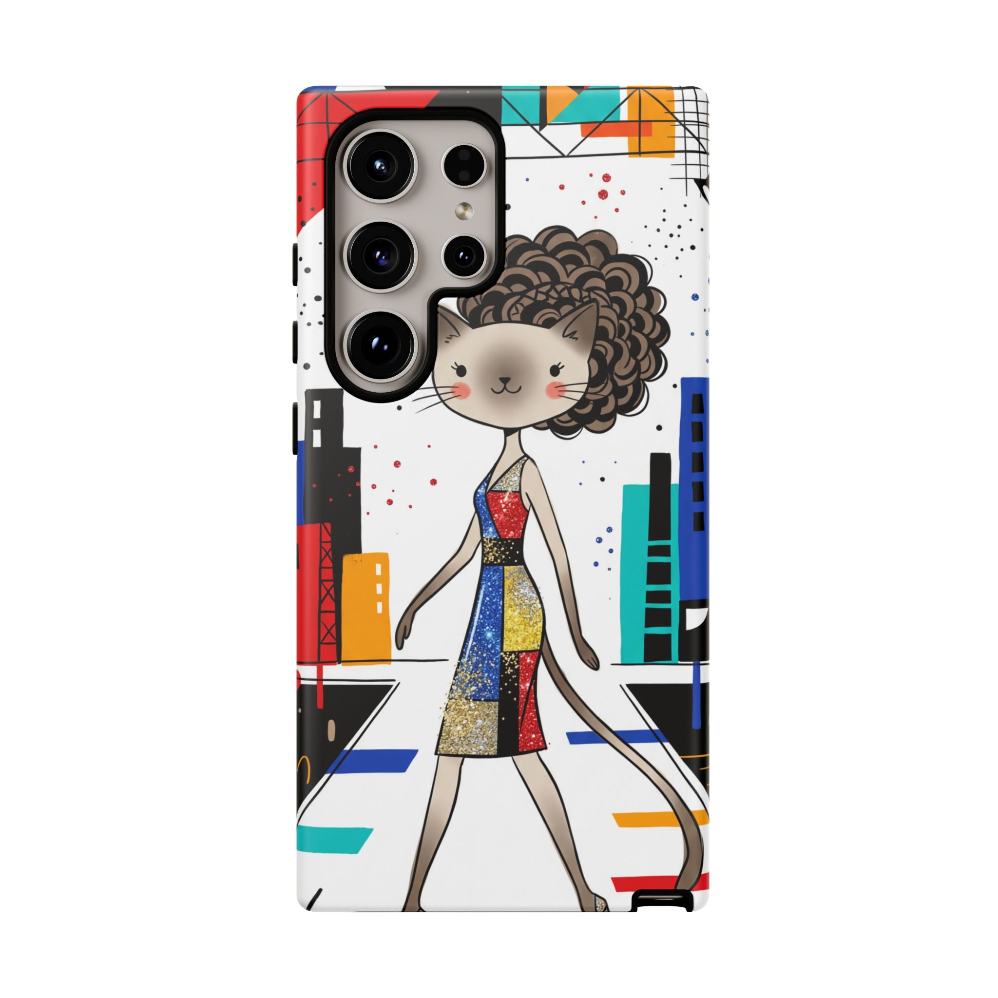 Catwalk City Samsung Galaxy Phone Case | Cute Fashion Cat