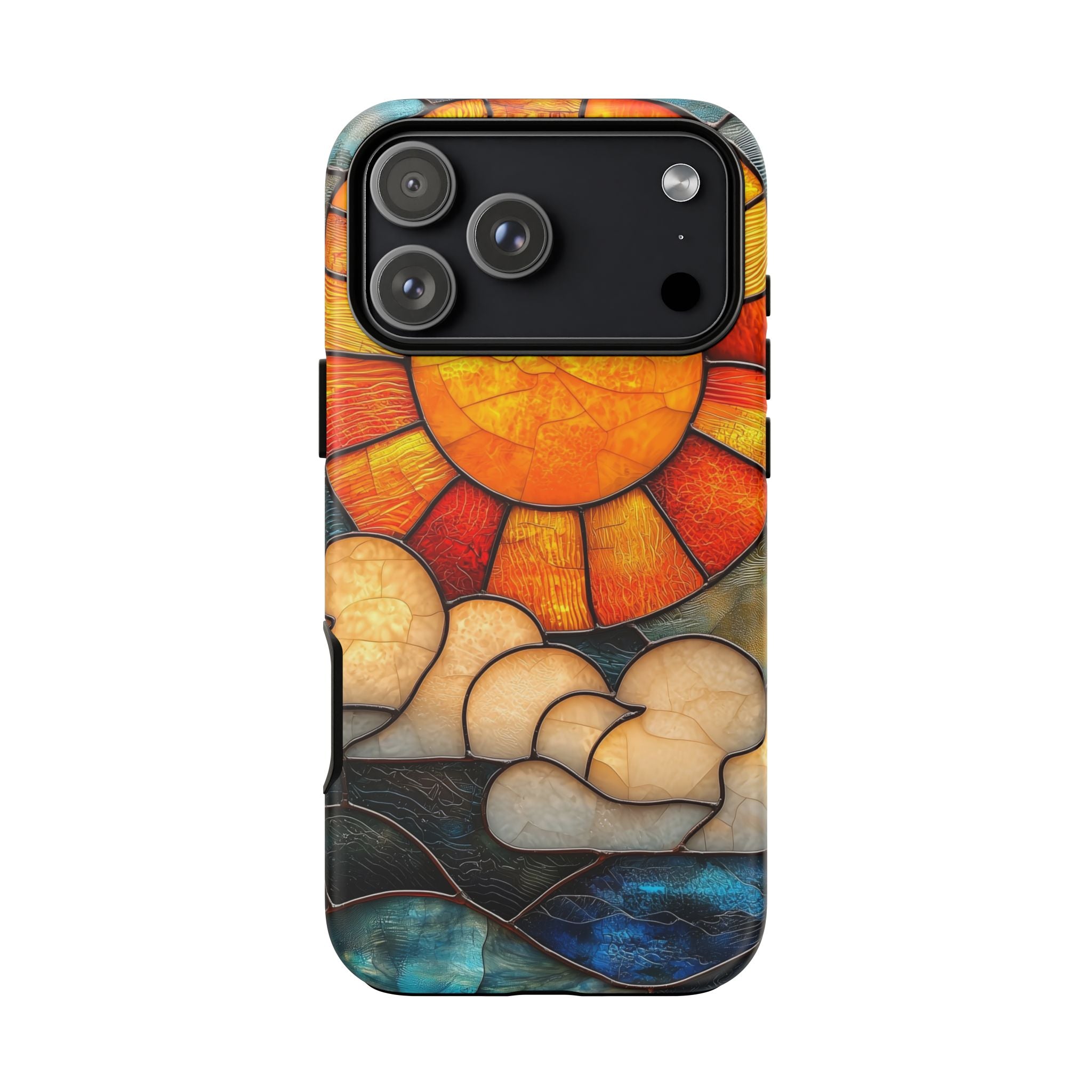 Stained Glass Sun & Clouds iPhone Case