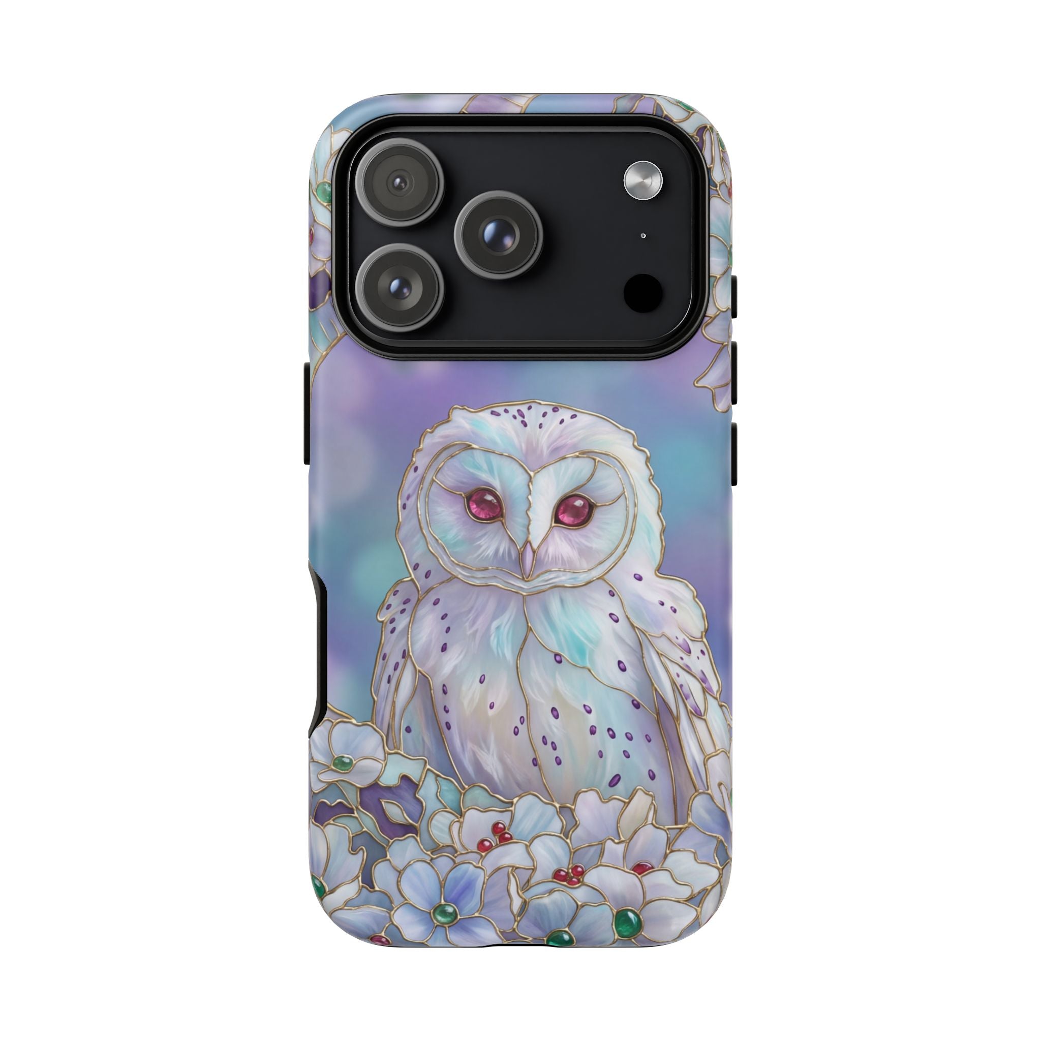 Mystic Owl Floral iPhone Case | Pastel Night Garden Protective Cover
