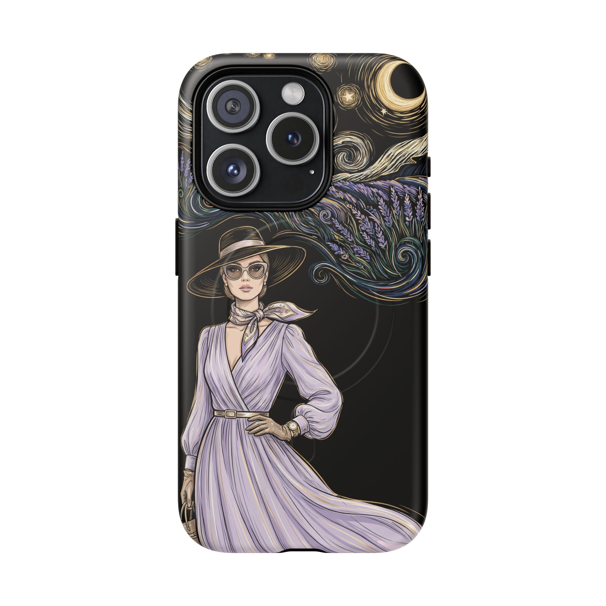 Starry Night Lavender Woman MagSafe iPhone Case | Artistic Protective Tough Case
