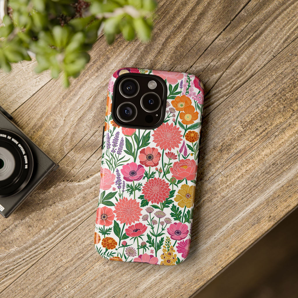 Floral Tough iPhone Case | Colorful Garden Print Protective Cover